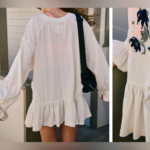 NWT Free People FP Movement Spring Forward Tunic - pastel peach combo - small - Picture 3 of 9